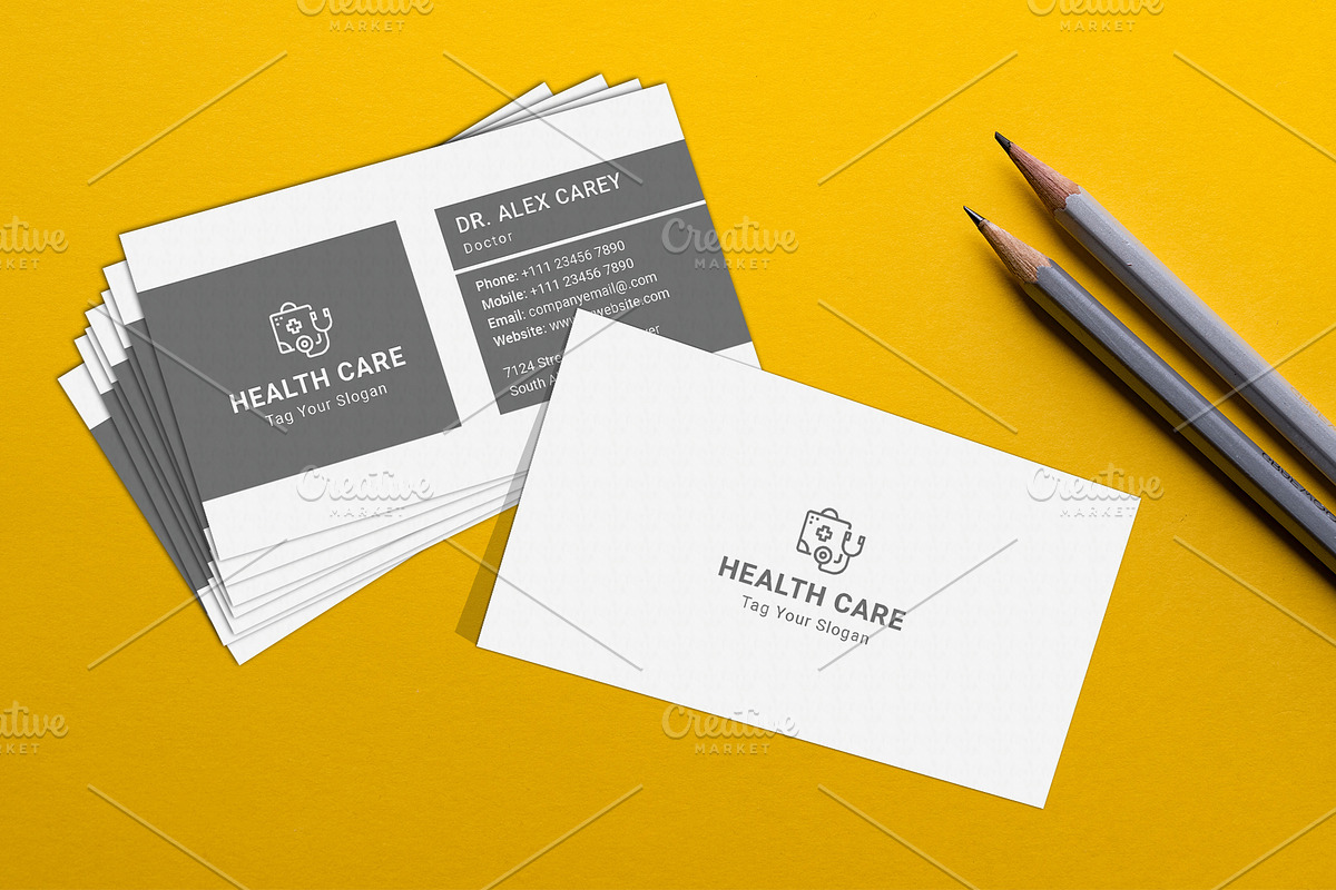 Health Care Business Card, a Business Card Template by graphicsunday (Photo 1 of 4)