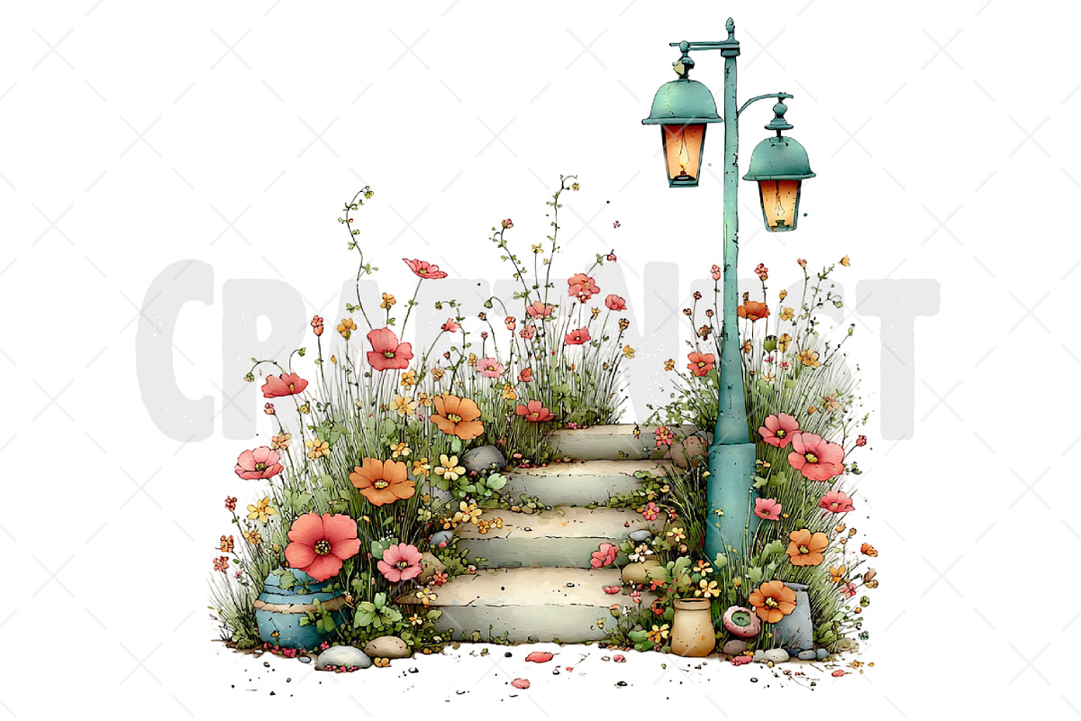 Whimsical Summer Pathway Clipart, an Illustration by Craft Nest (Photo 10 of 12)