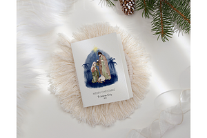 Christmas Card Nativity Scene Religi