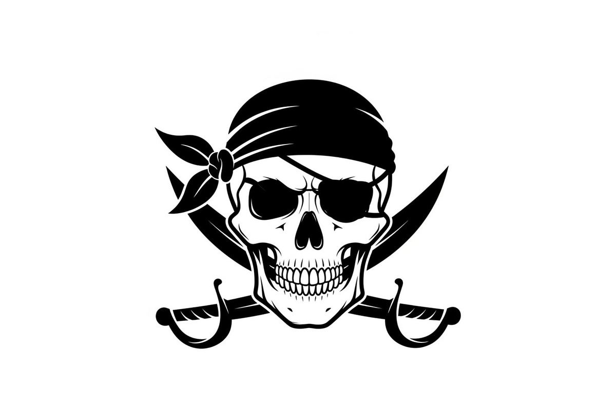 Skull & Crossbones Silhouette Vector, an Illustration by jahid234 (Photo 28 of 51)