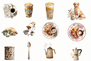 Spring Coffee Time Clipart, an Illustration by Designworld (Thumbnail 5 of 6)