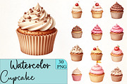 Cupcake Clipart, an Illustration by CrexoraLab (Thumbnail 1 of 5)