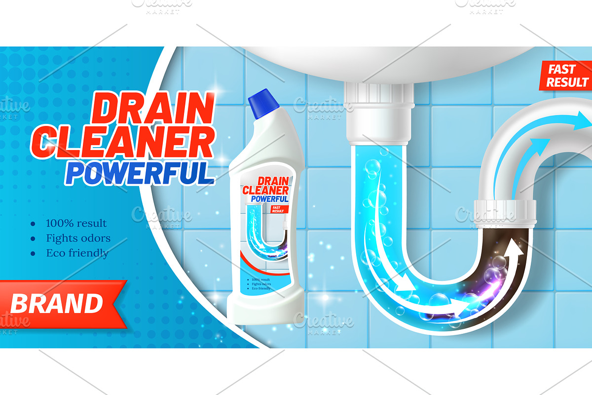 Pipe drain cleaner product, a Technology Illustration by Vector Tradition
