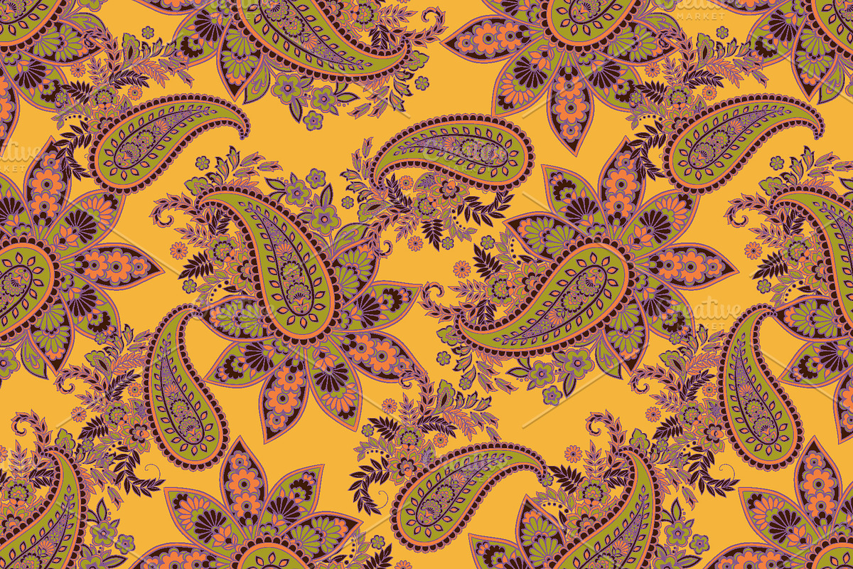 Paisley seamless fabric patterns, a Pattern Graphic by antalogiya (Photo 6 of 6)