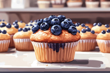 Blueberry Muffin: A tasty treat with, a Background Photo by Pixeness