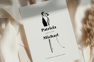 Modern Sketch Wedding Invitation, an Invitation Template by Filip Studio