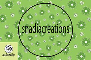 Green Flowers, a Pattern Graphic by snadiacreations
