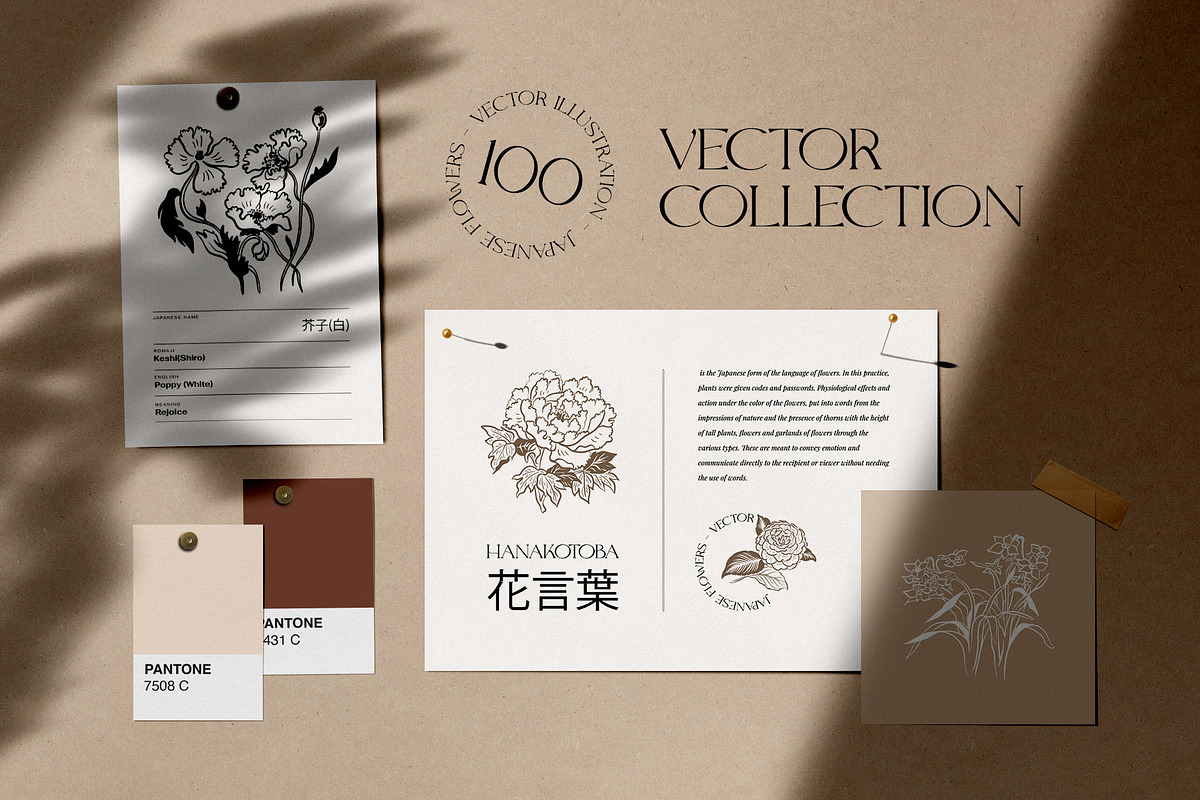 Japanese Flowers | Illustration Kit, an Object Illustration by Leleka.Store (Photo 2 of 10)