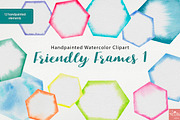 Watercolor Friendly Frames 1 PNG, an Object Graphic by LittleAcornGraphics (Thumbnail 1 of 6)