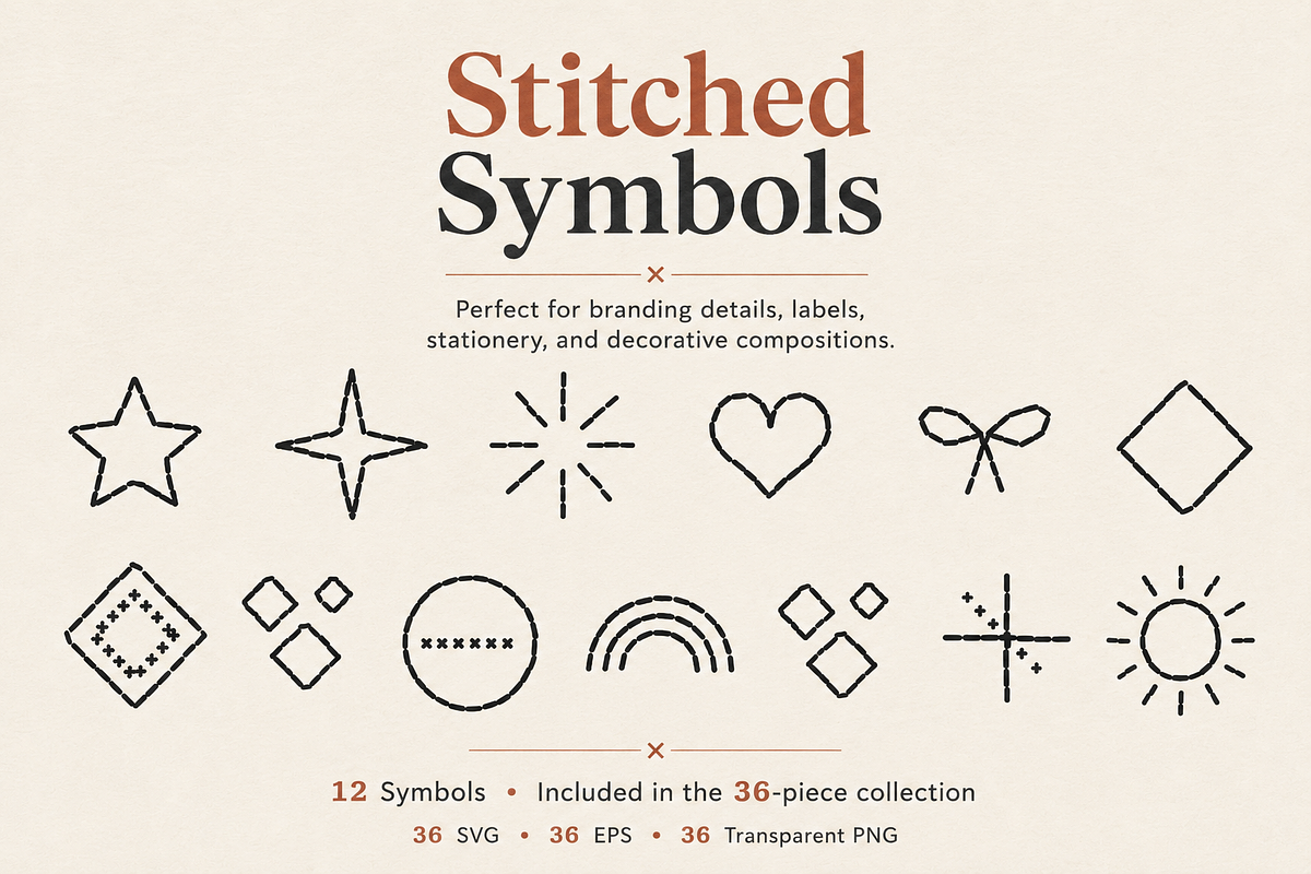 36 Hand-Stitched Graphic Accents, an Object Graphic by Designs24hr (Photo 3 of 7)