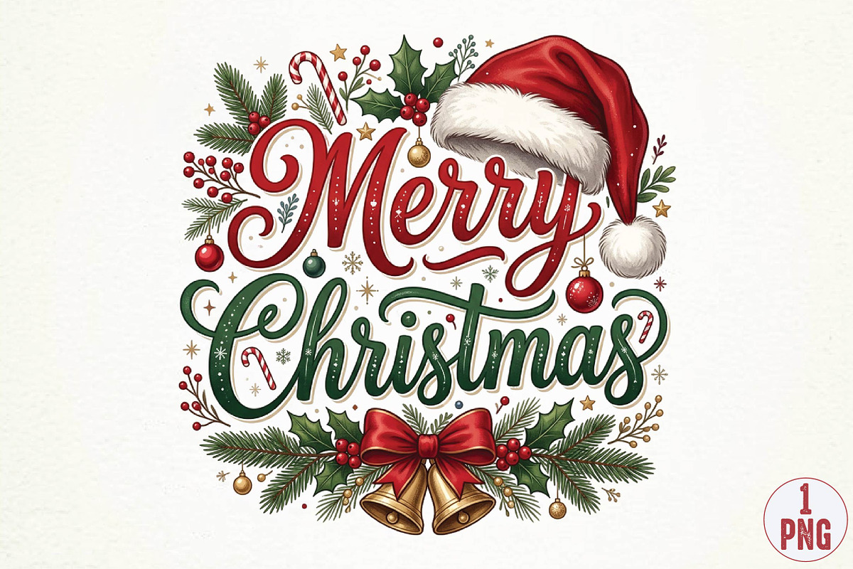 Merry Christmas PNG, Christmas PNG, a Seasonal Illustration by DreamPrint404 (Photo 1 of 6)