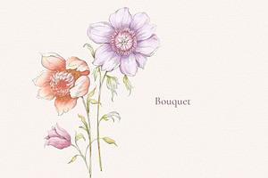 Floral Charme Vintage Floral Clipart