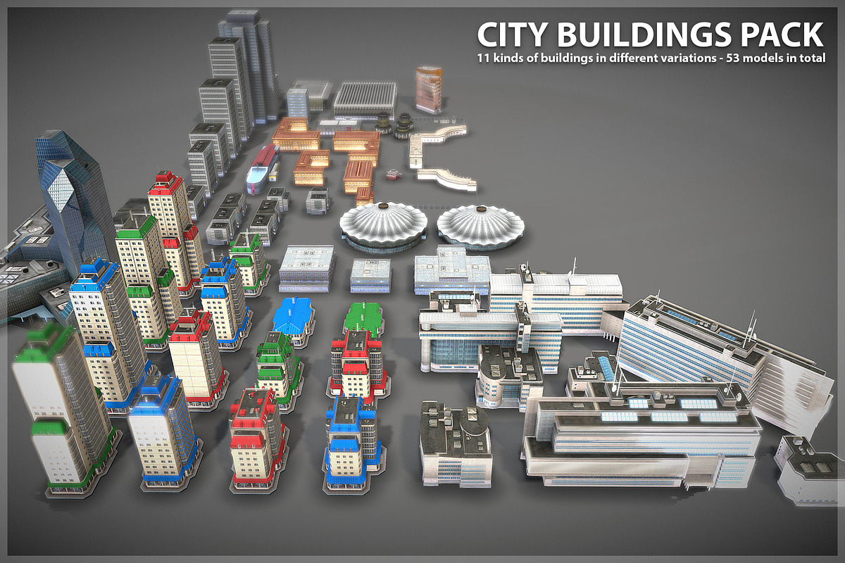 Buildings Pack, an Architecture 3D Model by Beatheart Creative Studio (Photo 7 of 15)
