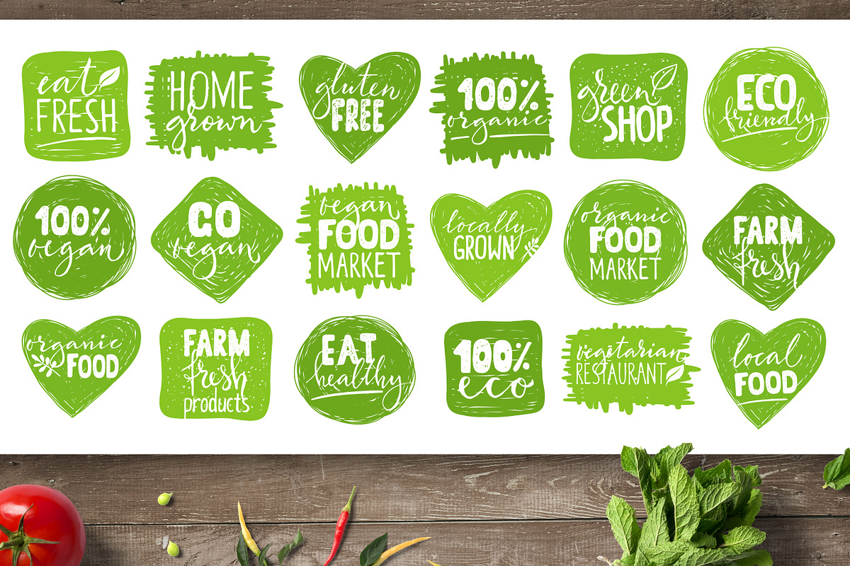 Organic Food Lettering & Labels, a Graphic by Giraffarte (Photo 7 of 7)