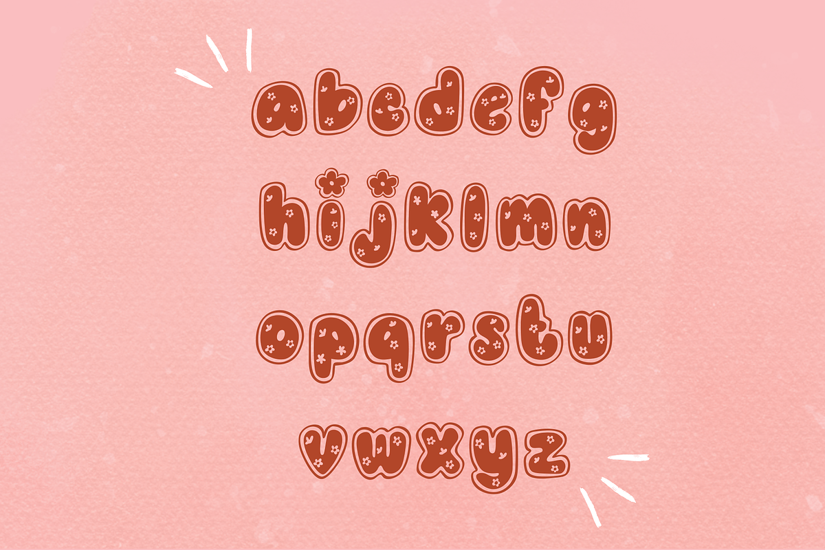 Flower cute font, a Handwritten Font by JJuta (Photo 6 of 7)