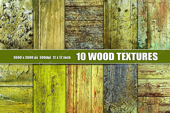 Old Green Wood Texture Background preview 5