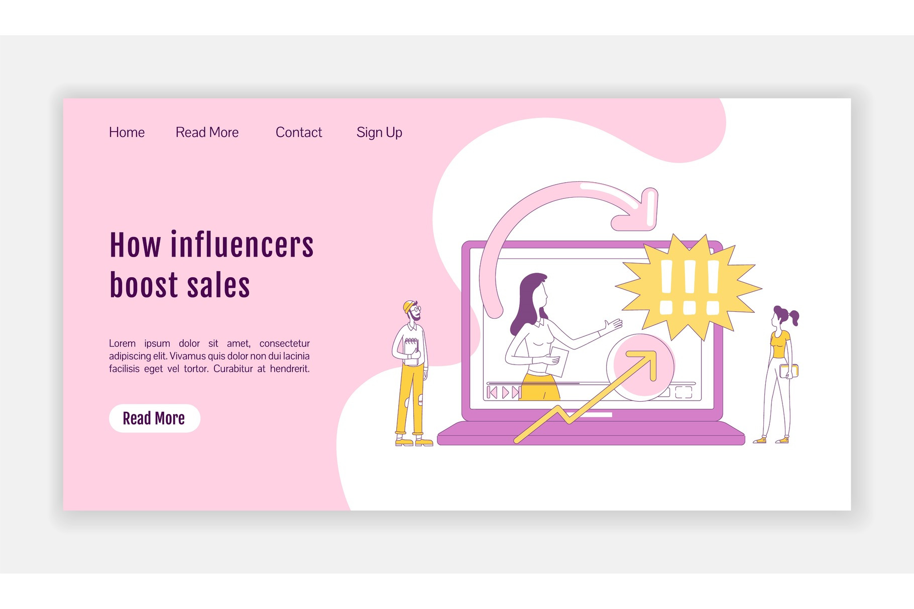 How influencers boost sales homepage, a Landing Page Template by IMG ...
