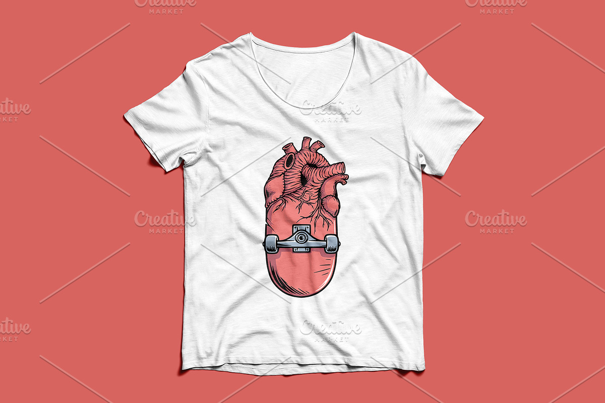 skateboard and heart shape, a Person Illustration by gunaonedesign (Photo 3 of 4)