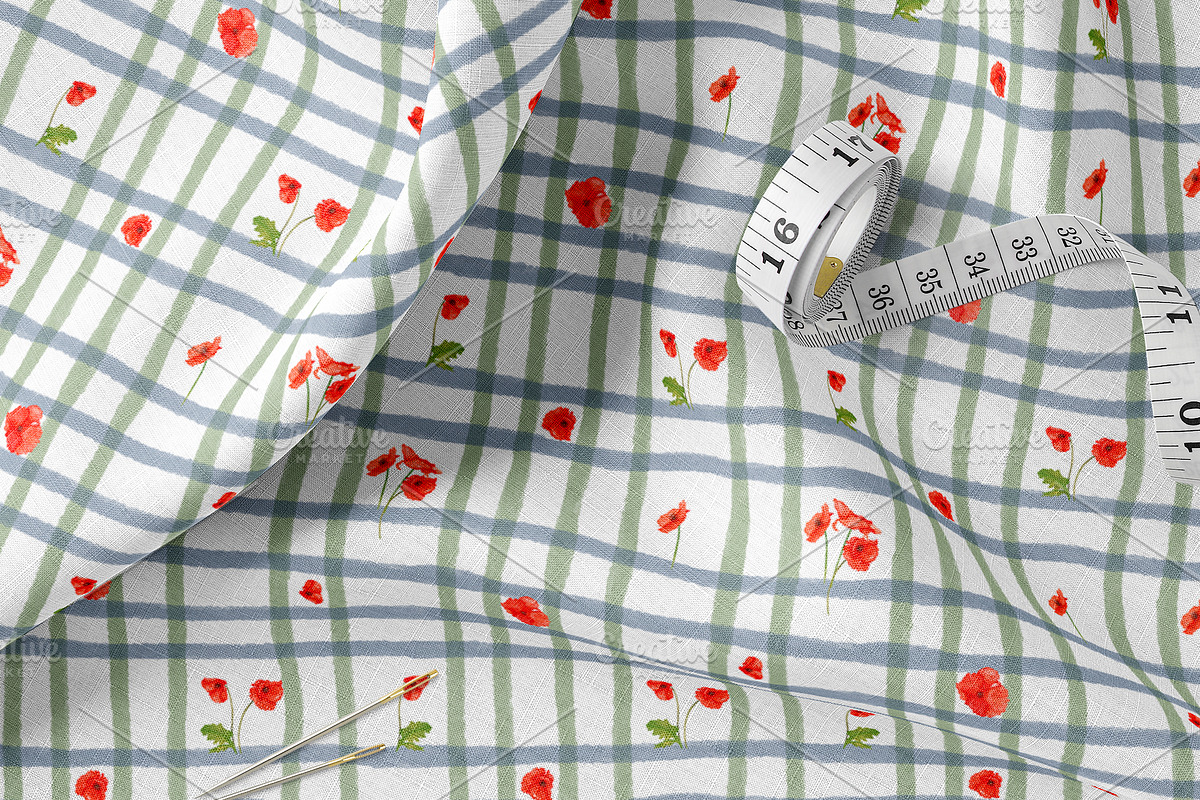 Wildflowers, stripes, checks bandle, a Pattern Graphic by Oksana Dovhopol Art (Photo 7 of 23)