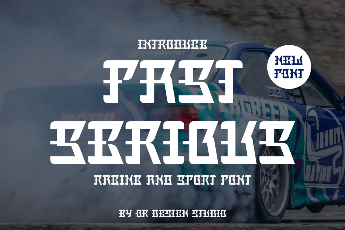 Fast Serious - Racing & Speed Font, a Blackletter Font by QR Design Studio (Photo 1 of 6)