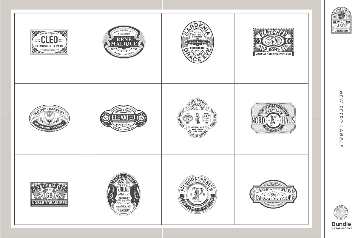 40 Retro Labels Collection, a Branding & Logo Template by Graphicdome (Photo 4 of 9)