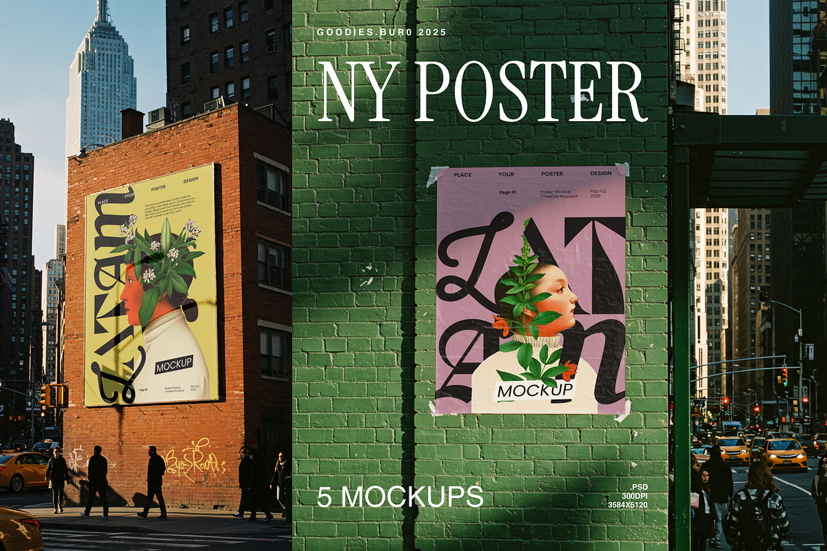 NY Poster Mockup Bundle, an Advertising Mockup by Goodies.Buro (Photo 1 of 6)