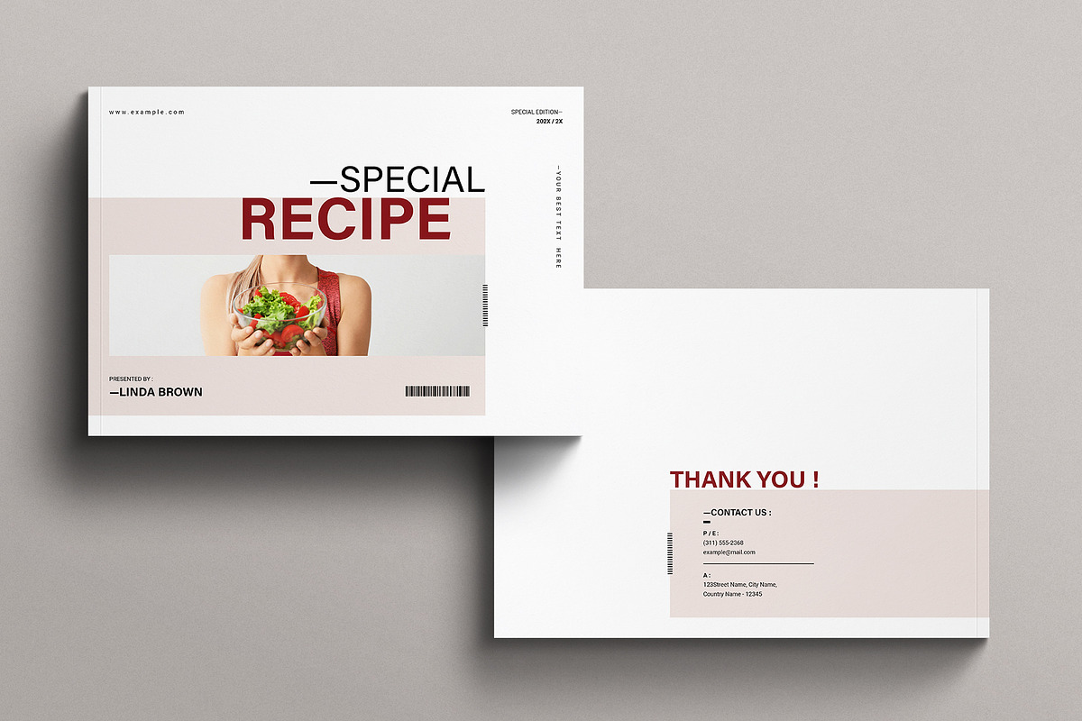 Recipe Book Brochure Landscape, a Brochure Template by E-Type (Photo 7 of 7)