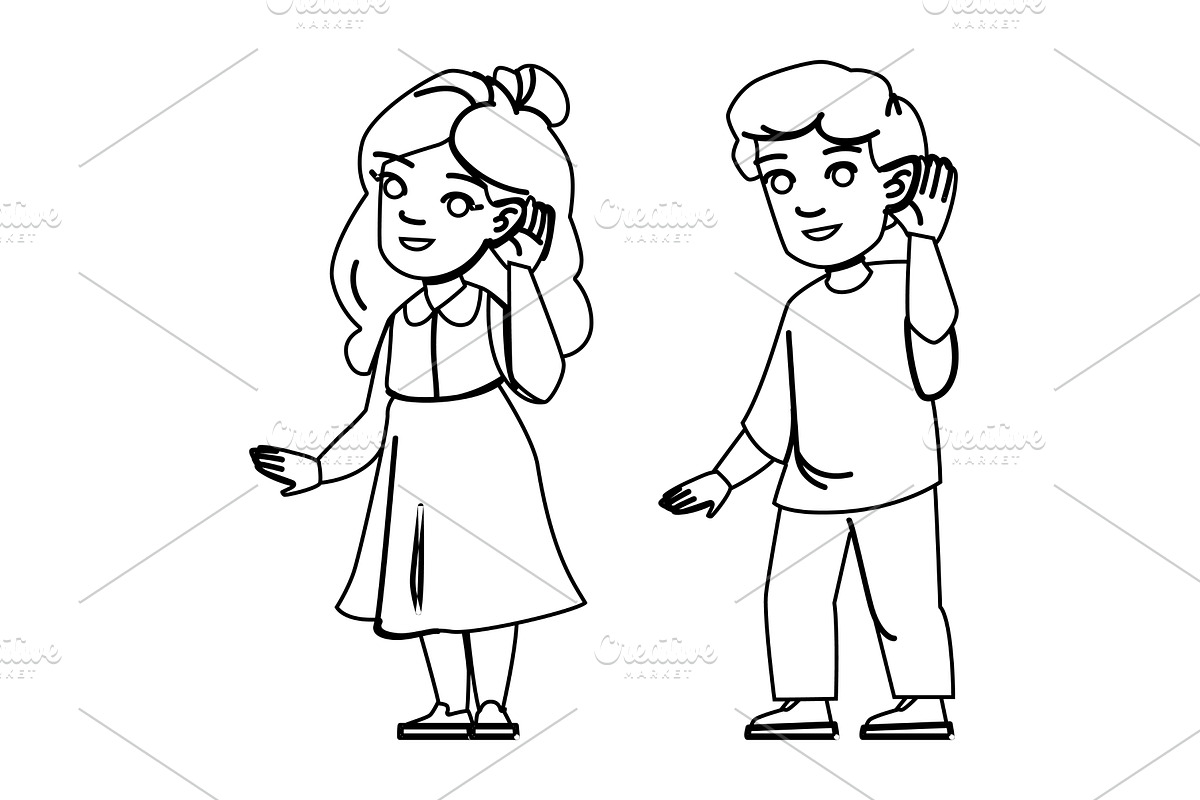 happy kid hear vector, a Person Illustration by pikepicture
