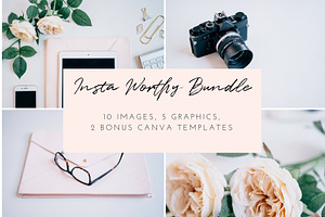 Office styled stock photo bundle | 1 containing social media, instagram