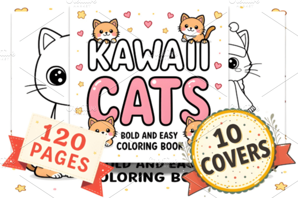 Bold and Easy Kawaii Cats, an Animal Illustration by Ink Gallery (Photo 1 of 5)