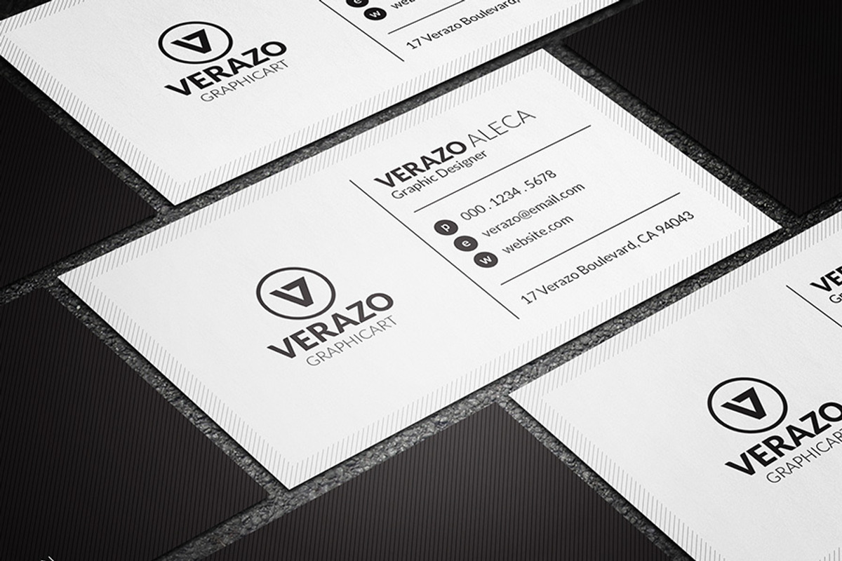 Minimal Black & White Business Card, a Business Card Template by Verazo (Photo 3 of 3)