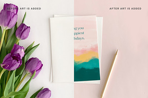 Floral Greeting Card Mockup .psd