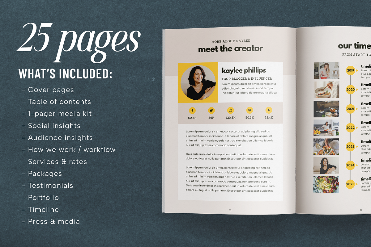 Influencer & Blogger Canva Media Kit preview 4