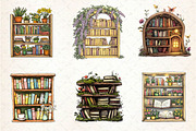 Spring Bookshelves Clipart, an Illustration by Dream Creation (Thumbnail 4 of 6)