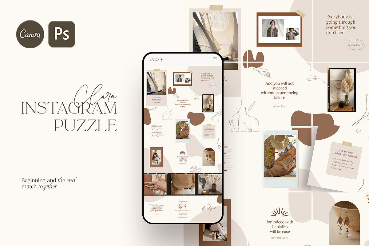 PUZZLE Bundle Instagram CANVA PS, a Social Media Template by Eviory (Photo 18 of 50)