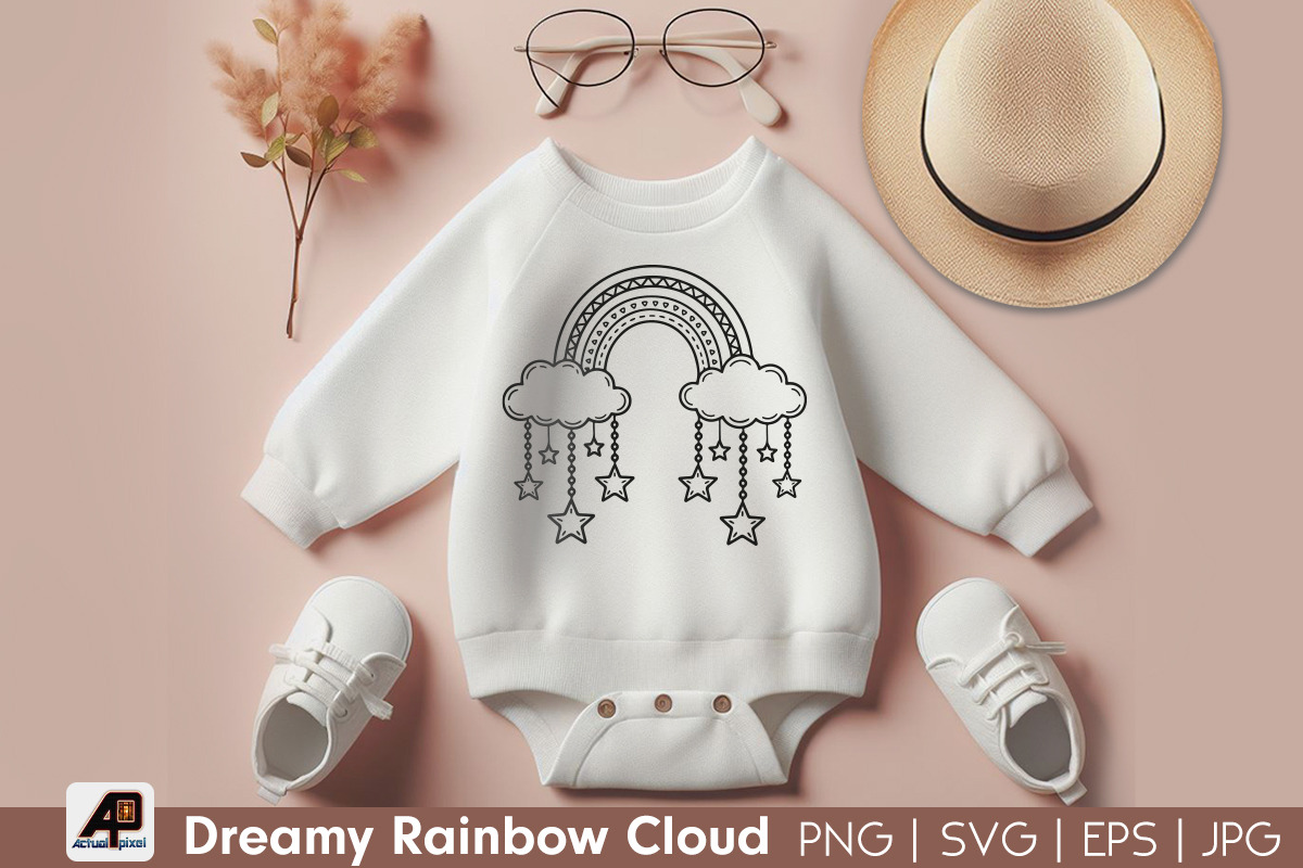 Dreamy Rainbow Cloud SVG PNG Bundle, an Illustration by Actual Pixel (Photo 2 of 8)
