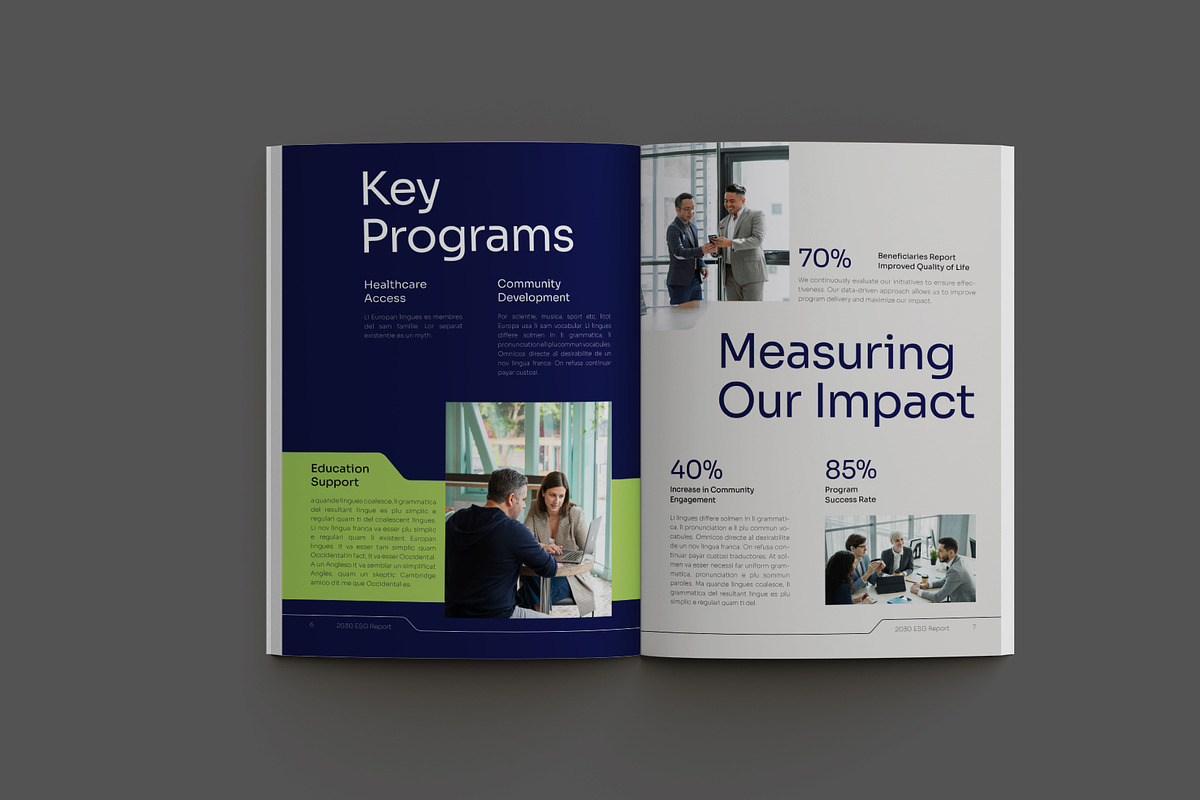 Navy Green Annual Report, a Brochure Template by Neermana (Photo 10 of 11)