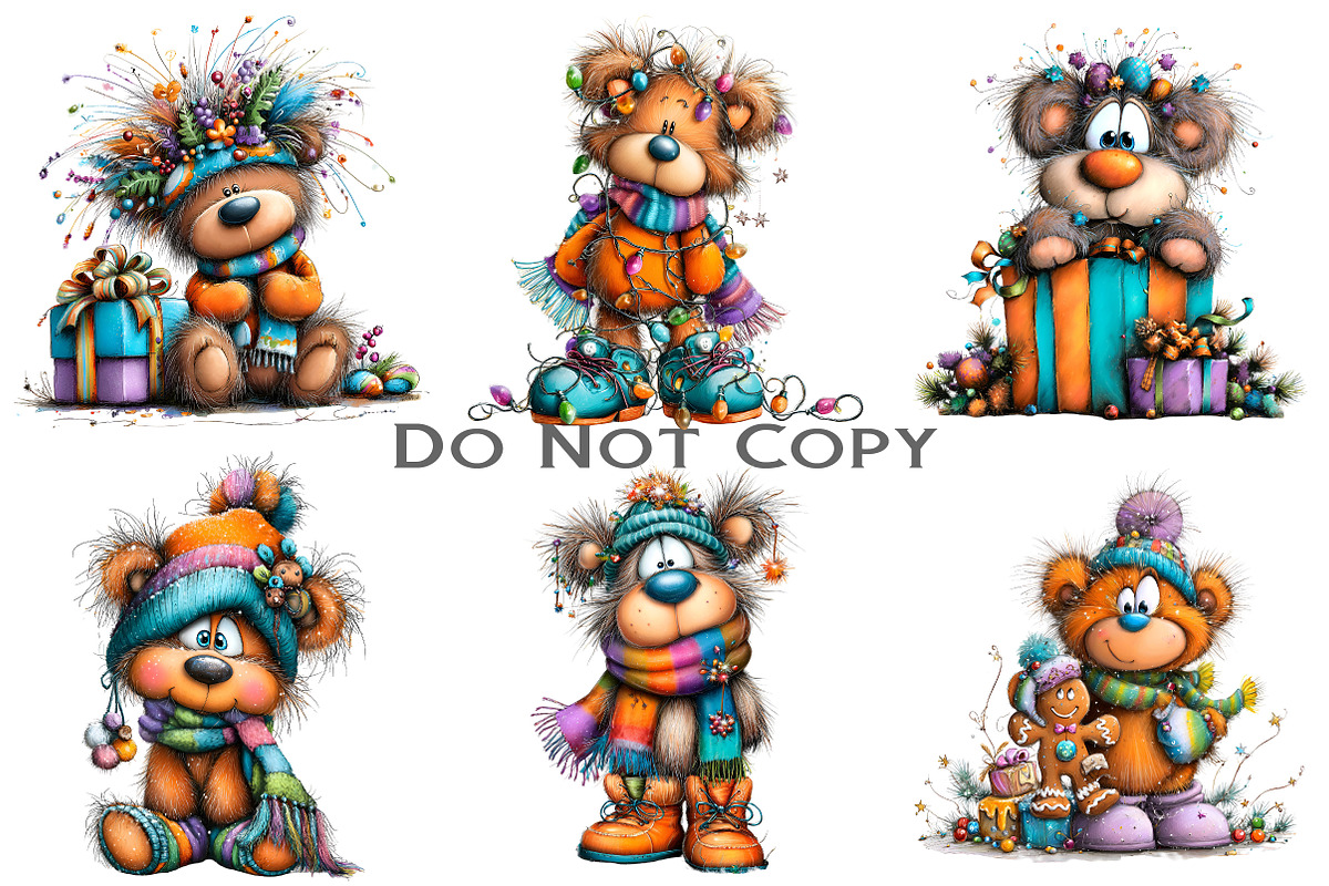 Whimsical Christmas Teddy Clipart, an Illustration by Craft Nest (Photo 6 of 8)