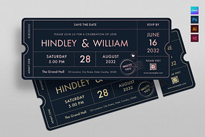 Wedding Ticket Invitation Template, an Invitation Template by BrandPacks