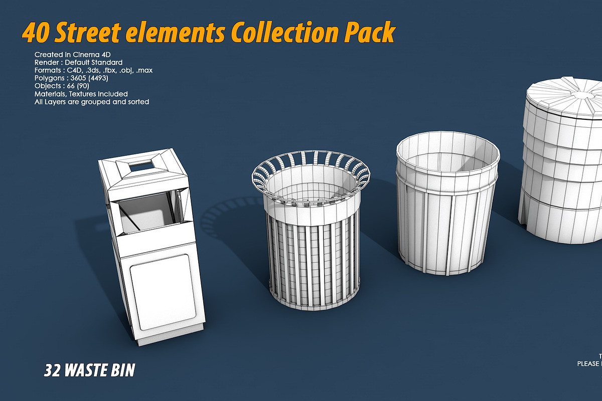 40 Street elements Collection Pack, an Architecture 3D Model by multimedia4ds (Photo 65 of 70)