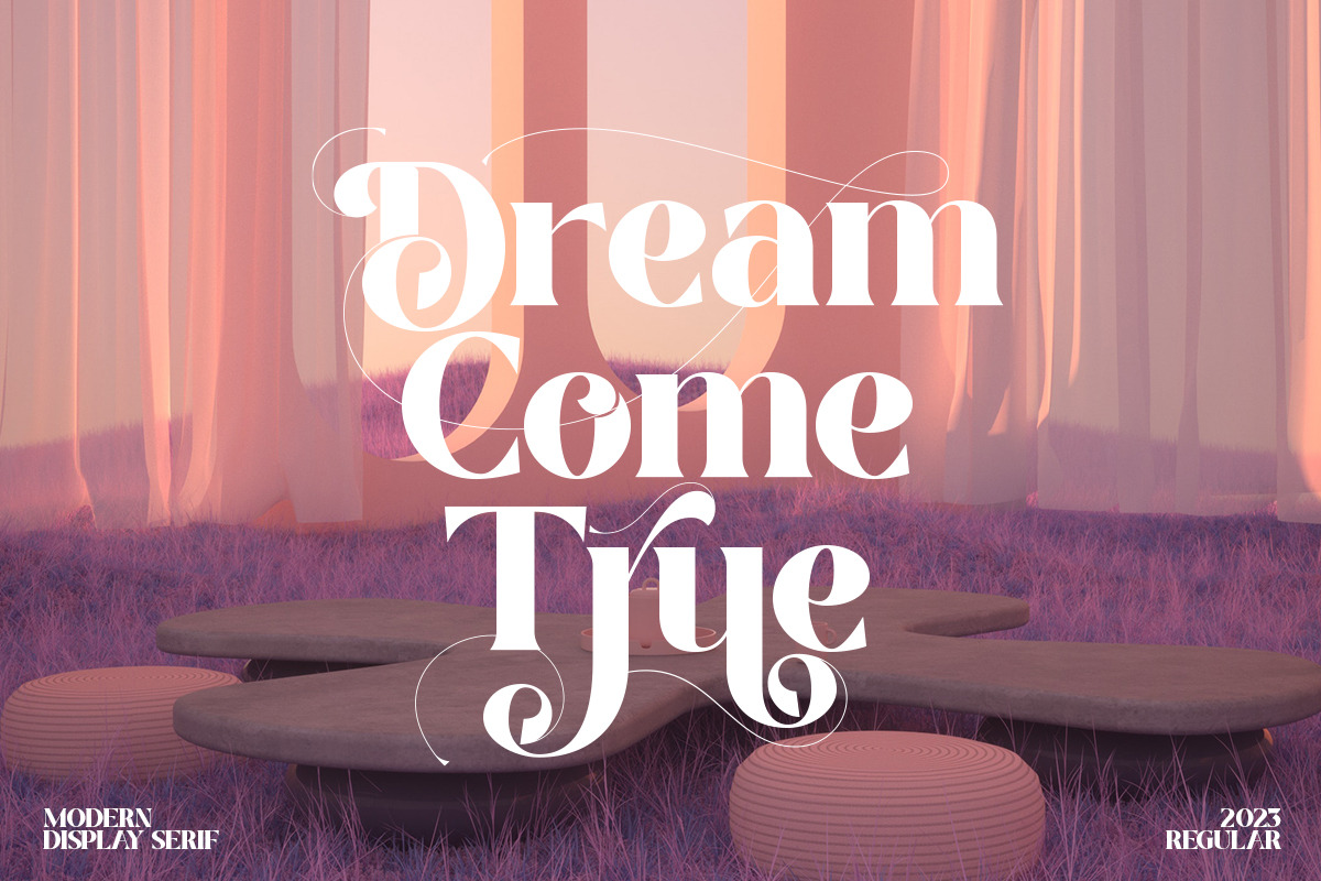 True Dream | Stylistic Display, a Serif Font by Pentagonistudio (Photo 2 of 11)