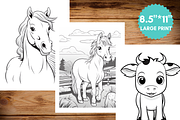 Farm Animals Coloring Pages for Kids, a Brochure Template by LA Design (Thumbnail 5 of 10)