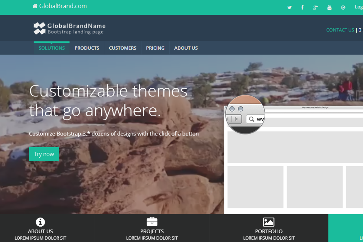 Corporate Bootstrap 3 dark edition, a Templates & Theme by Bootstraptor (Photo 1 of 5)
