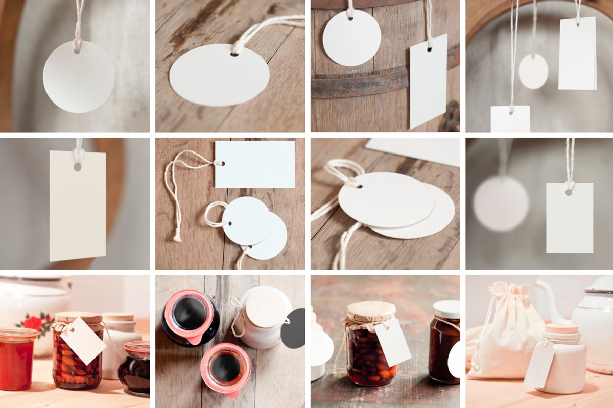 12 Labels Mockup Bundle, a Household Mockup by Little Jimi Shop (Photo 2 of 12)