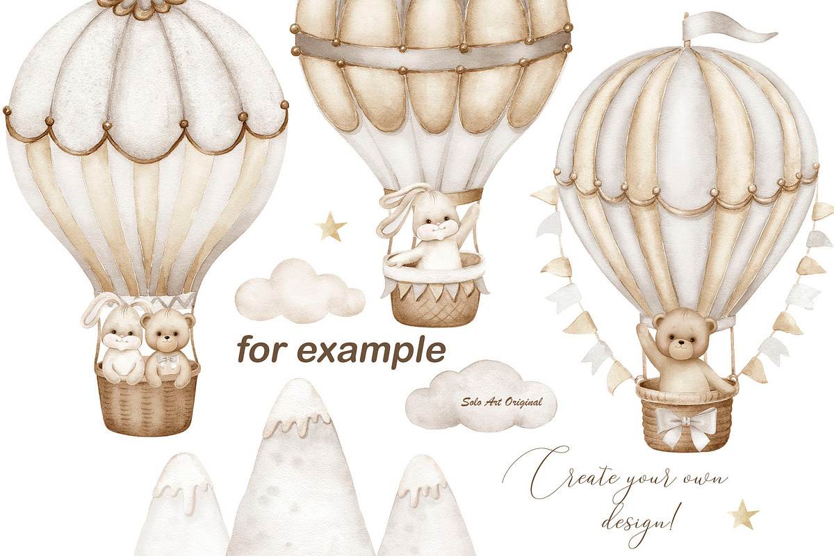 Teddy bear neutral gender clipart., an Animal Illustration by Solo Art Original (Photo 6 of 8)