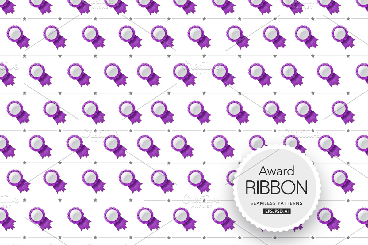 Award Ribbon Seamless Pattern, a Pattern Graphic by ToozDesign (Photo 10 of 10)