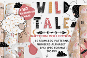 childish pattern + 92 elements BONUS, a Background Graphic by Lineli (Thumbnail 1 of 8)