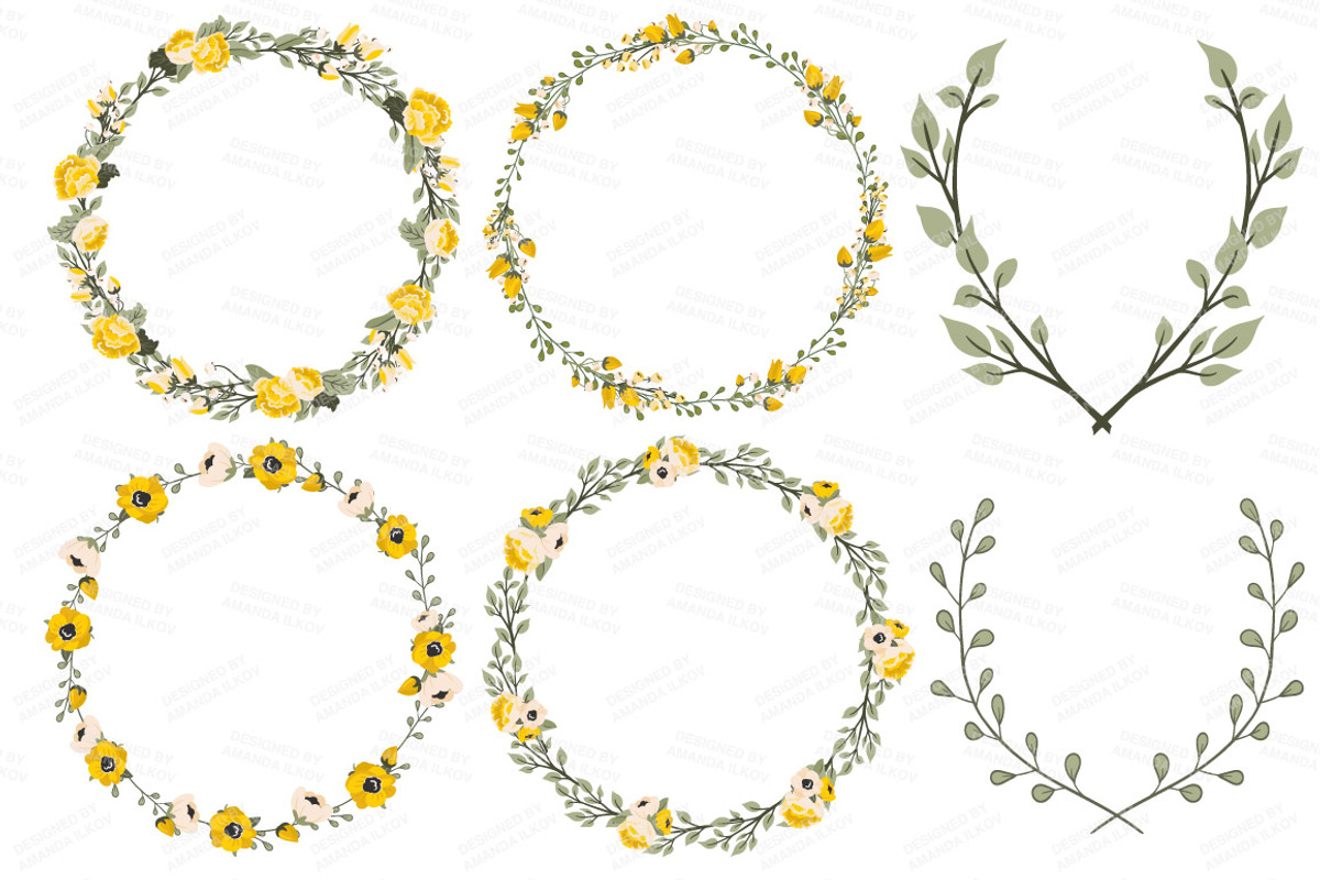 Wedding Floral Clipart & Vectors, an Illustration by Amanda Ilkov (Photo 3 of 4)