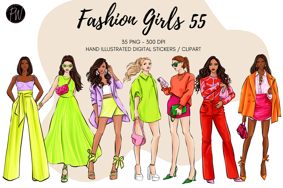 Fashion Girls 55 clipart png, an Illustration by Parinaz Wadia Design (Photo 1 of 11)