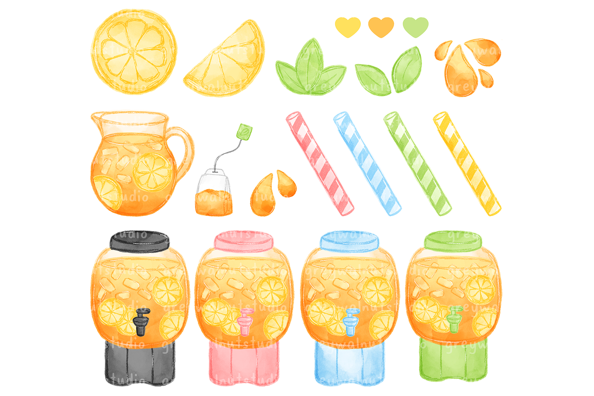 Iced Tea Clipart, a Food Illustration by greywalnutstudio (Photo 3 of 4)
